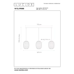 Lampa wisząca gold/mosiądz 3L WOLFRAM 21417/03/02 Lucide - zdjęcie dodatkowe 5